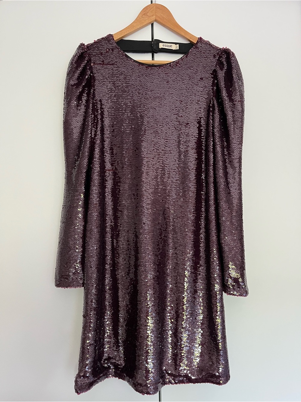 Sequined Essue Mini Dress - Wine